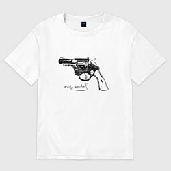 Футболка оверсайз женская Andy Warhol revolver sketch, цвет: белый