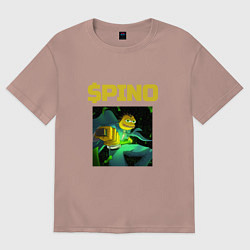 Футболка оверсайз женская Pino криптовалюта самурай, цвет: пыльно-розовый