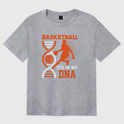 Футболка оверсайз женская Баскетбол у меня в днк, цвет: меланж