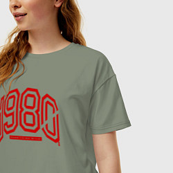 Футболка оверсайз женская 1980s: born to be wild, цвет: авокадо — фото 2