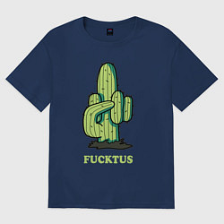 Футболка оверсайз женская Cactus - fucktus, цвет: тёмно-синий