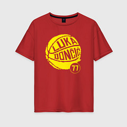 Футболка оверсайз женская Luka Doncic ball, цвет: красный