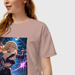 Футболка оверсайз женская Марин Китагава косплей Fate stay night, цвет: пыльно-розовый — фото 2