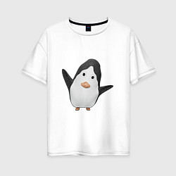 Женская футболка оверсайз Cartoon penguin