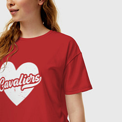 Футболка оверсайз женская Love Cavaliers, цвет: красный — фото 2
