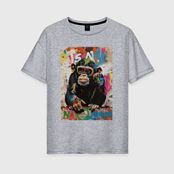 Женская футболка оверсайз Monkey color