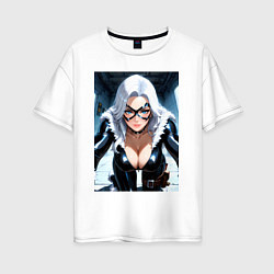 Женская футболка оверсайз Черная кошка Фелиция Харди