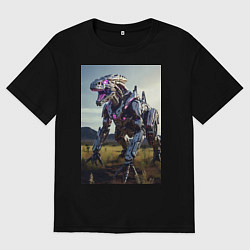 Женская футболка оверсайз Робот в стиле Horizon