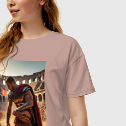 Футболка оверсайз женская Спартак в Колизее, цвет: пыльно-розовый — фото 2
