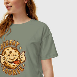 Футболка оверсайз женская Жирное печенько, цвет: авокадо — фото 2
