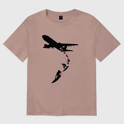 Женская футболка оверсайз Surfer plane