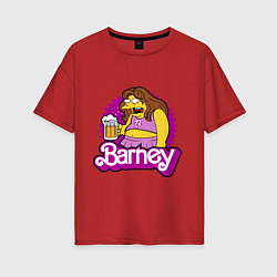 Женская футболка оверсайз Barney with beer