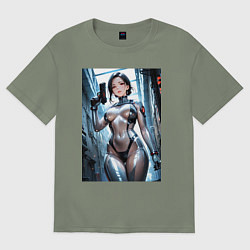 Женская футболка оверсайз Девушка-наемница