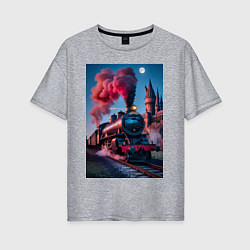 Женская футболка оверсайз Хогвартс-Экспресс