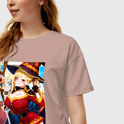 Футболка оверсайз женская Марин Китагава косплей Мегумин, цвет: пыльно-розовый — фото 2