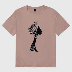 Футболка оверсайз женская Black woman, цвет: пыльно-розовый