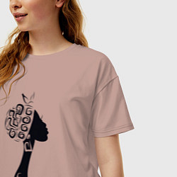 Футболка оверсайз женская Black woman, цвет: пыльно-розовый — фото 2