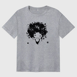 Футболка оверсайз женская Девочка весна, цвет: меланж