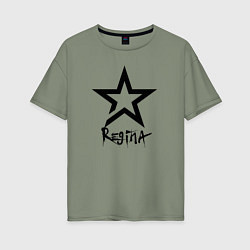 Футболка оверсайз женская Регина - звезда, цвет: авокадо