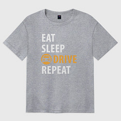 Женская футболка оверсайз Eat sleep drive