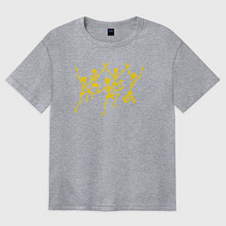 Футболка оверсайз женская Танцы скелетов, цвет: меланж