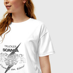 Футболка оверсайз женская Scania always on time, цвет: белый — фото 2