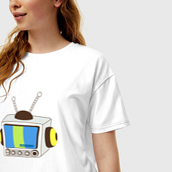 Футболка оверсайз женская Television, цвет: белый — фото 2