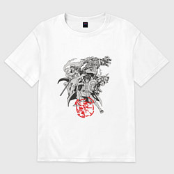 Футболка оверсайз женская Ванпис персонажи, цвет: белый