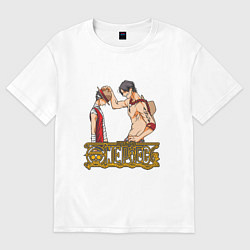 Футболка оверсайз женская Ванпис Луффи старший, цвет: белый