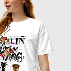 Футболка оверсайз женская Stalin граффити, цвет: белый — фото 2
