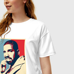 Футболка оверсайз женская Drake obey, цвет: белый — фото 2