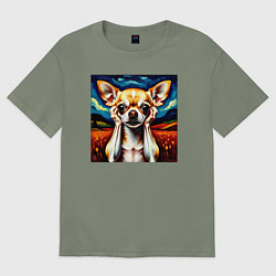 Женская футболка оверсайз Крик Чихуахуа в шоке