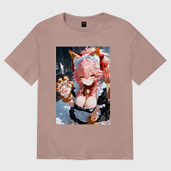 Женская футболка оверсайз Фейт Тамамо в костюме горничной