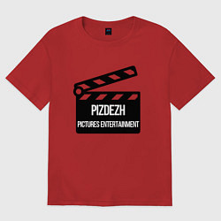Футболка оверсайз женская Pizdezh pictures entertainment, цвет: красный
