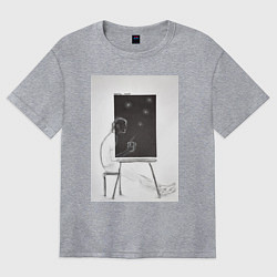 Футболка оверсайз женская Пить чай, цвет: меланж