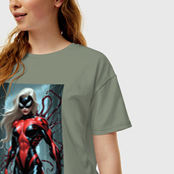 Футболка оверсайз женская Девушка-веном, цвет: авокадо — фото 2