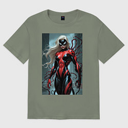 Футболка оверсайз женская Девушка-веном, цвет: авокадо