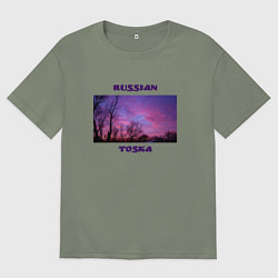 Футболка оверсайз женская Русская тоска, цвет: авокадо