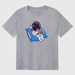 Женская футболка оверсайз Spaceman and pizza