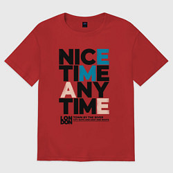 Женская футболка оверсайз Nice time any time