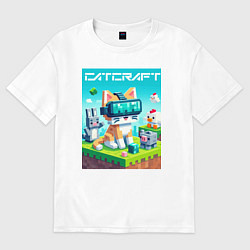 Женская футболка оверсайз Catcraft - collaboration ai art