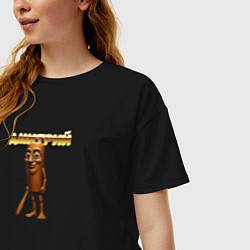 Футболка оверсайз женская Дмитрий ии мем, цвет: черный — фото 2