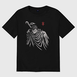 Футболка оверсайз женская Гатс с клеймом, цвет: черный