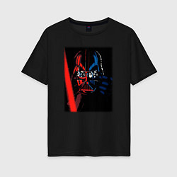 Футболка оверсайз женская Дарт вейдер с мечом, цвет: черный