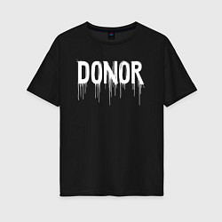 Женская футболка оверсайз Донор граффити-стиль