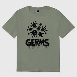 Женская футболка оверсайз Вирусные микробы заражение