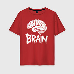 Футболка оверсайз женская Brain, цвет: красный