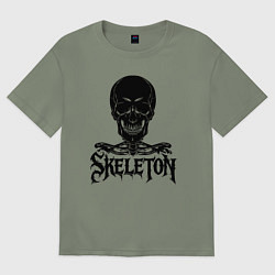 Футболка оверсайз женская Skeleton череп, цвет: авокадо