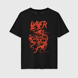 Женская футболка оверсайз Slayer Demon Skull