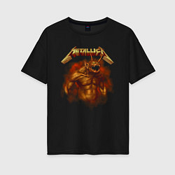 Женская футболка оверсайз Metallica Funny Monster